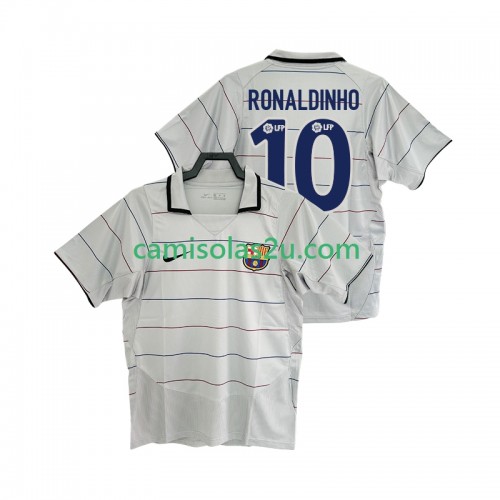 Camisolas de futebol FC Barcelona RONALDINHO 10 2003 2004 Retro Equipamento Alternativa Manga Curta Camisolas de futebol FC Barcelona RONALDINHO 10 2003 2004 Retro Equipamento Alternativa Manga Curta